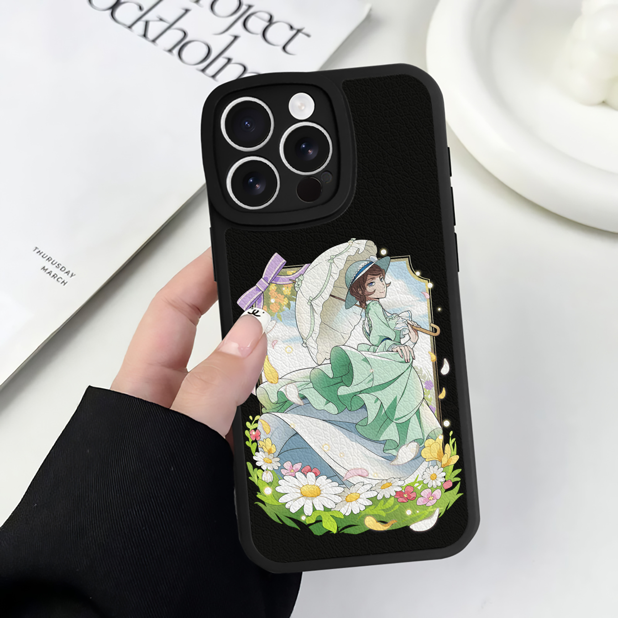 （画像用） 文豪ストレイドッグス Bungo Stray Dogs 【iPhone 16シリーズ対応】シリコンスマホケース（レザー調） 材質：シリコン